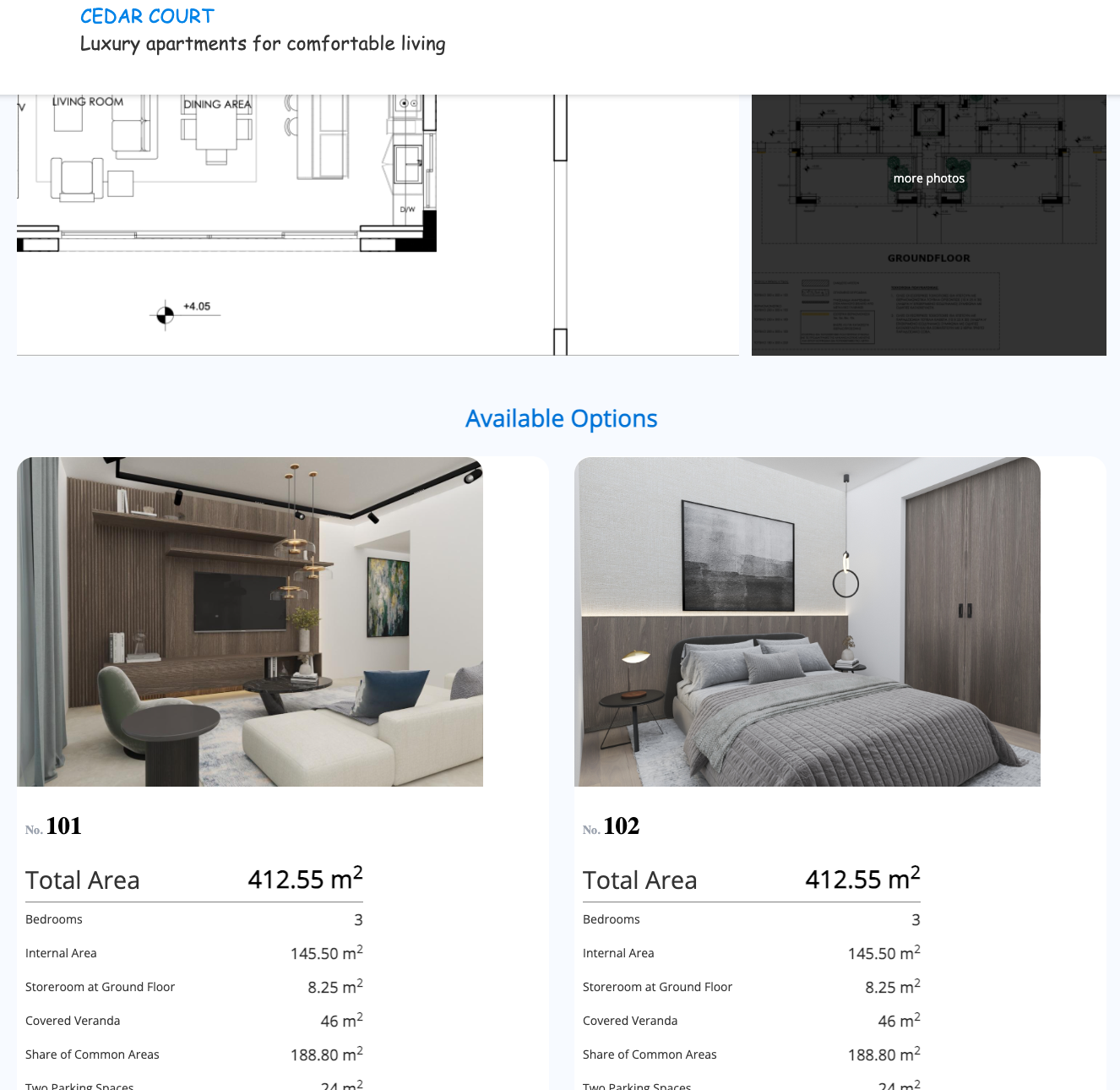 Design and Development of websites for the CEDAR COURT in Limassol
